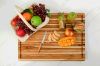 Vietnam High quality Rectangle Teak Cutting Board With Juice Groove & Hand Grip For Kitchen Tools Natural Wood