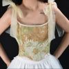 Women Sexy Shirt Blouse Lady Girls Fashion Back Bandage Slim Female Leotard Corset Ladies' Mesh Long Sleeve Tops Wear