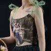 Fairy Grunge Lace Up Bandage Belt Corset Top Renaissance Retro Aesthetic Bodycon Pattern Tops Women Y2K Clothes