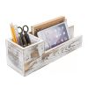 Home Decoration Wooden Stationary Storage Case Antique Pine Wood Stationary Storage Box