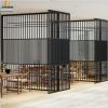 Customzied High Quality Villa Innerdecoration Black Mirror Metal Welding Stainless Steel Room Partitions  