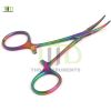 Set Of 2 Multi Color Rainbow Mosquito Hemostat Forceps 3.5'' Str & Cvd St/Steel