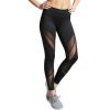 Fashion Black Mesh Patchwork High Waist Fitness Yoga Leggings Women Polyester Spandex Leggings