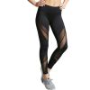 Fashion Black Mesh Patchwork High Waist Fitness Yoga Leggings Women Polyester Spandex Leggings