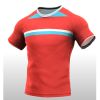 Men Short Sleeve Rugby Tops 100% Polyester Sports Jersey Custom Logo Rugby Team Jersey