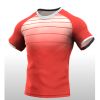 Men Short Sleeve Rugby Tops 100% Polyester Sports Jersey Custom Logo Rugby Team Jersey