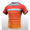 Men Short Sleeve Rugby Tops 100% Polyester Sports Jersey Custom Logo Rugby Team Jersey