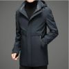 Custom Style Winter Warm Windproof Men Long Down Coat Hoodie Down Puffer Jacket Men Clothing