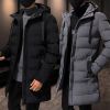 Wholesale high end quality long down puffer jacket men padded jackets men's long winter coats