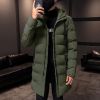 Wholesale high end quality long down puffer jacket men padded jackets men's long winter coats