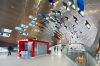 Hammered Effect Stainless Steel Clip in Ceiling Panel in Blue Color Metro Station Design