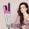 Wavytalk 5 in 1 curling iron, curling iron set with curling brush and 4 interchangeable ceramic curling iron (0.5 "-1.25"), instant heating, includes heat protection gloves and 2 clips