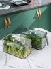 Fridge Organizer with Freshness Timer Lid, Stackable Refrigerator Organizer Bins with Front Handle and Drain Tray, BPA-FREE Clear Plastic Storage Bins for Kitchen, Pantry, Refrigerator