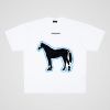 250g cotton cartoon anime casual oversize short sleeve T-shirt (horse)