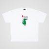 250g heavy cotton cartoon graffiti crocodile balloon casual oversize short sleeve T-shirt