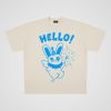 250g cotton hello white rabbit street oversize short sleeve T-shirt