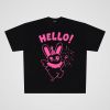 250g cotton hello white rabbit street oversize short sleeve T-shirt