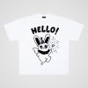 250g cotton hello white rabbit street oversize short sleeve T-shirt