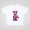 250g cotton reflective bear street casual oversize short sleeve T-shirt