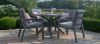 4 Seat Round Aluminium Dining Set - Grey