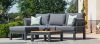 Aluminium Sofa Set - With Teak Coffee Table - Charcoal