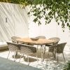 Aluminium 6 Seater Beige Rope Oval Garden Dining Set