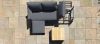 Aluminium Sofa Set - With Teak Coffee Table - Charcoal