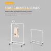 Clothing furniture display racks for stores Double sided low stand/1 set of exhibition stand equipped with 4 universal wheels (or+2 sample hangers)