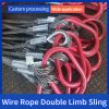 Sanlonghengli-Galvanized Lifting sling Double Legs Steel Wire Rope Cabel Sling/Customized/Contact customer service before placing an order