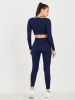 Cismea Seamless Front Broad Square &amp;amp;amp;amp; Strap Neck Detail Crop Top &amp;amp;amp;amp; Leggings Set