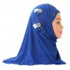 Beautiful small girl amira hijab with flowers fit 2-6 years old kids pull on islamic scarf head wrap headscarf headbands