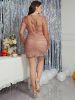 ladies fashion sexy dress short dress sequins V neck dress plus size dress