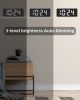 Wall Clock - LED Digital Wall Clock with Large Display, Big Digits, Auto-Dimming, Anti-Reflective Surface, 12/24Hr Format, Small Silent Wall Clock for Living Room, Bedroom, Farmhouse, Kitchen, Office-F0789White