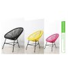 Outdoor single rattan chair outdoor balcony leisure chair homestay simple wrought iron chair ins creative coffee table (remark color)