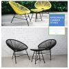 Outdoor single rattan chair outdoor balcony leisure chair homestay simple wrought iron chair ins creative coffee table (remark color)