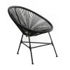 Outdoor single rattan chair outdoor balcony leisure chair homestay simple wrought iron chair ins creative coffee table (remark color)