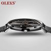 OLEVS 5880 Men&#039; Analog Business Fashion Quartz WristWatch  Classic Multi Time Zone Steel Mesh Band Watch