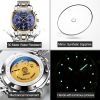 JSDUN8750 men Manufacturer Wholesale Coated Glass Original Movement Stainless Steel Luxury wristwatch Mechanical Watch