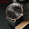 OLEVS 5880 Men&#039; Analog Business Fashion Quartz WristWatch  Classic Multi Time Zone Steel Mesh Band Watch