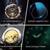 Oupinke 3186 Men Watch Tourbillon Automatic Mechanical Watch Brand Luxury Genuine Leather Sport Watches Mens Relogio Masculino