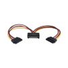 SATA 15 pos Female Receptacle (2) to SATA 15 pos Male Multiple Individual Unshielded