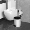 Stainless Steel Step Trash Can Pedal Garbage Can Bathroom Toilet Trash Can Bin