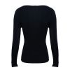 New Arrivals V neck Seamless Fine Knit 18G Plain Inner wear Merino Wool Basic Sweater Knitted Top