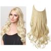 12/14/16/18/22 Inch Thick Long Wavy Invisible Wire Synthetic Blonde Hair Extension