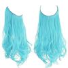 12/14/16/18/22 Inch Thick Long Wavy Invisible Wire Synthetic Blonde Hair Extension