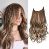 12/14/16/18/22 Inch Thick Long Wavy Invisible Wire Synthetic Blonde Hair Extension