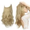 12/14/16/18/22 Inch Thick Long Wavy Invisible Wire Synthetic Blonde Hair Extension