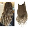 12/14/16/18/22 Inch Thick Long Wavy Invisible Wire Synthetic Blonde Hair Extension