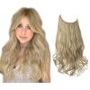 12/14/16/18/22 Inch Thick Long Wavy Invisible Wire Synthetic Blonde Hair Extension