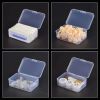 Small Clear Plastic Beads Storage Containers Box with Hinged Lid